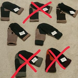 HandMade UpCycle Wool, Cashmere Blend Gray, Burgundy, Cozy Lightweight Mittens